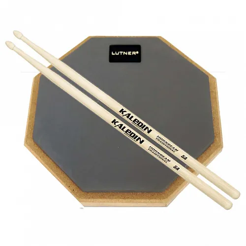 Комплект: пэд тренировочный Fleet FLT-PP-12S + палочки Kaledin Drumsticks 7KLHB5A 5A.