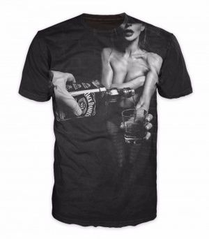 Футболка с принтом Jack Deniels. Полиэстер. Размер S.