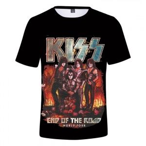 Футболка с принтом KISS. Полиэстер. Размер S.