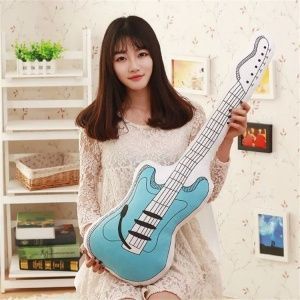 Подушка декоративная Синяя электрогитара. Размер 70 см.